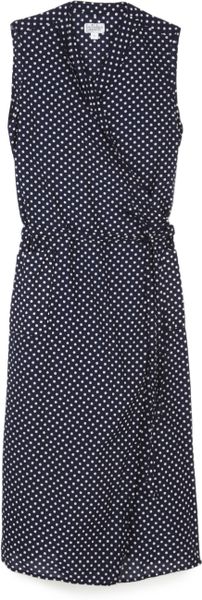Steven Alan Wrap Dress in Blue (navy dot - navy dot) - Lyst