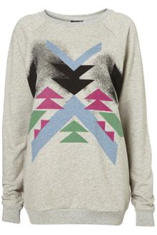 Topshop Aztec Rainbow Speckle Sweat - Lyst