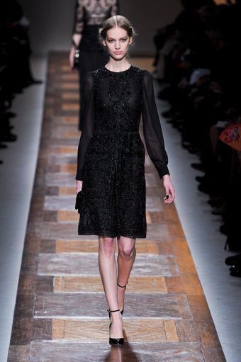 Valentino Fall 2012 Embellished Dress with Chiffon Sleeves - Lyst