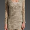 Velvet Daliah Crochet Stitch Dress in Beige (flax) - Lyst