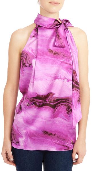 Vera Wang Asymmetrical Shoulder Drape Top - Lyst