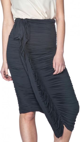 Vera Wang Asymmetrical Drape Skirt - Lyst