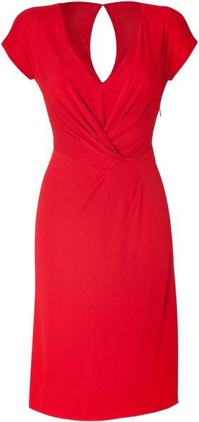  Crimson Red Draped Dress 