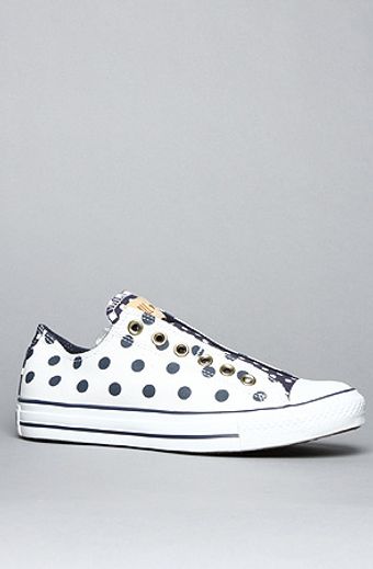  The Bleach Polka Dot Chuck Taylor All Star Slip Sneaker in White and Navy 