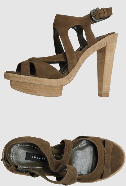 Susana Traça Platform Sandals in Brown (khaki) - Lyst