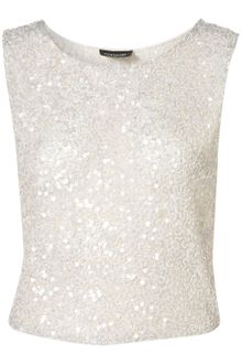 Topshop Premium Sequin Shell Top - Lyst