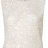 Topshop Premium Sequin Shell Top in White - Lyst