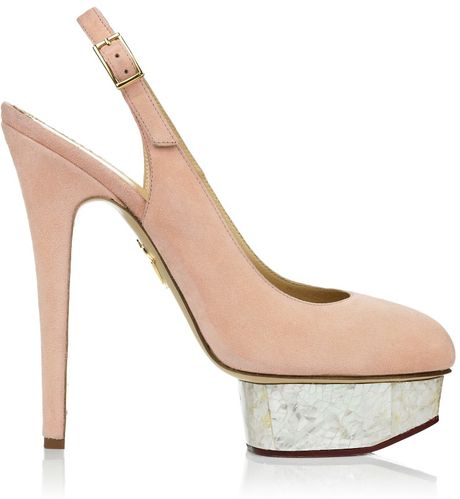 Charlotte Olympia Dolly Slingback in Beige (pearl) - Lyst