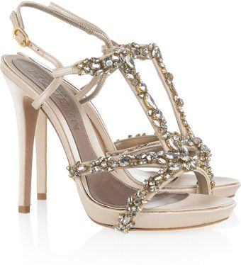 Alexander McQueen Crystal-embellished Satin Sandals - Lyst