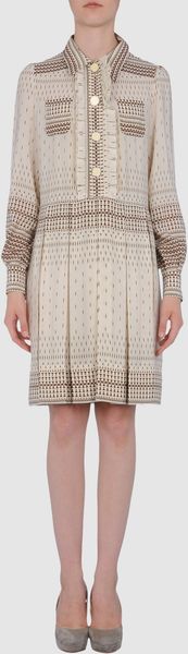 Chloé Short Dress in Beige (ivory) - Lyst
