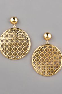 Tory Burch Logo-cutout Earrings - Lyst