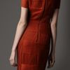 Burberry Pin Tuck Silk Dress in Red (dark spice) - Lyst