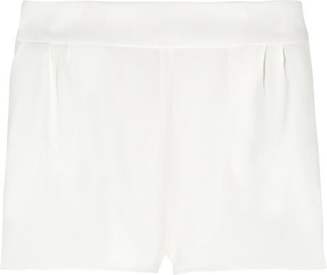 Chloé Silk Crepe De Chine Shorts in White - Lyst