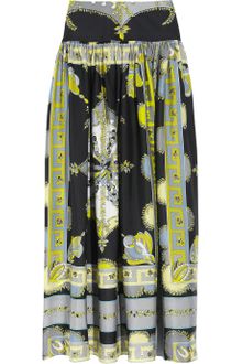 Emilio Pucci High-Waisted Printed Silk-Satin Maxi Skirt - Lyst