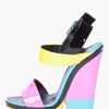 Giuseppe Zanotti Patent Colorblock Sandal in Multicolor (yellow) - Lyst