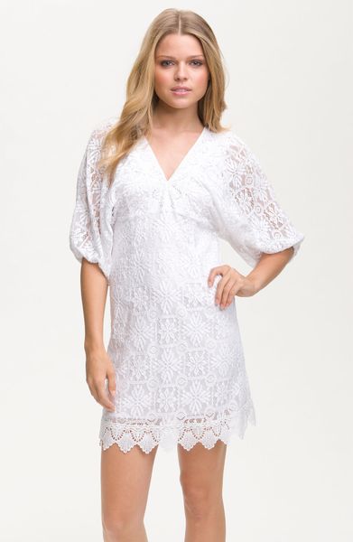 Laundry By Shelli Segal Lace Minidress in White (optic white) - Lyst