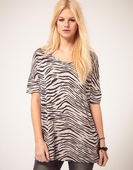 Mango Zebra Oversize T Shirt in Animal (zebra) - Lyst