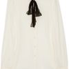 Moschino Chaintrimmed Silk Top in Beige (cream) - Lyst