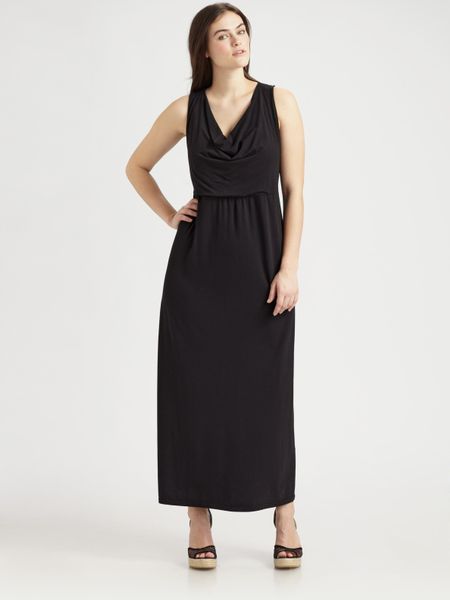Splendid, Salon Z Jersey Knit Maxi Dress in Black
