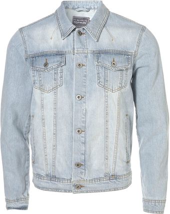 Topman Bleach Denim Western Jacket - Lyst