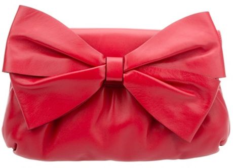 Valentino Bow Detail Shoulder Bag in Red - Lyst