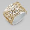 Vionnet Crystal Accented Cuff Bracelet in Gold (white) - Lyst