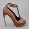 Alexander Mcqueen Tbar Sandal in Brown - Lyst