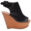 Chloé Leather Platform Wedge in Black - Lyst