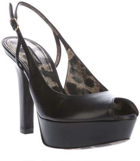 Dolce & Gabbana Peep Toe Pump in Black - Lyst