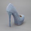 Gianmarco Lorenzi Suede Pump in Blue (sky) - Lyst