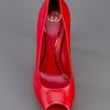 Gucci Peep Toe Shoe in Red - Lyst