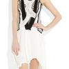 Helmut Lang Sequin Fragment Paneled Silkchiffon Mini Dress in White - Lyst
