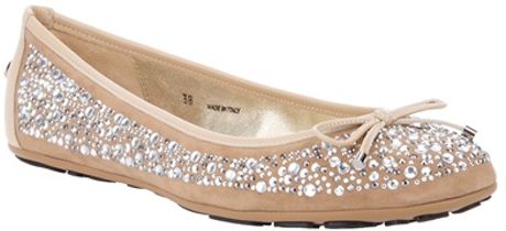 Jimmy Choo Crystal Ballet Pump in Beige (brown) - Lyst