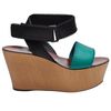 Lanvin Twotone Wedge Sandal in Blue (teal) - Lyst