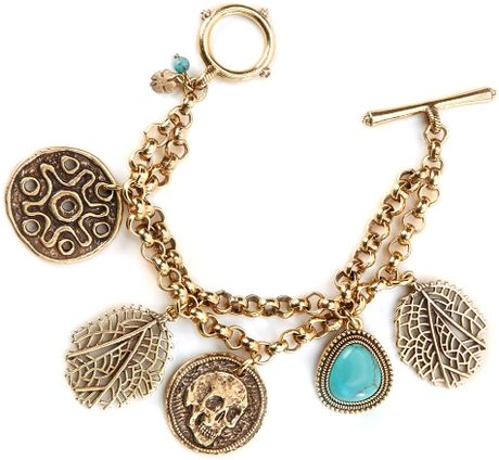 Lucky Brand Coin Charm Bracelet in Gold - Lyst