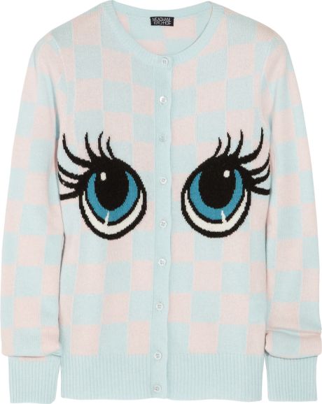 Meadham Kirchhoff Darla Intarsia Knitted Cardigan in Multicolor (multicolored) - Lyst