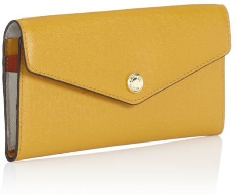 Michael Michael Kors Saffiano Carryall Wallet in Yellow