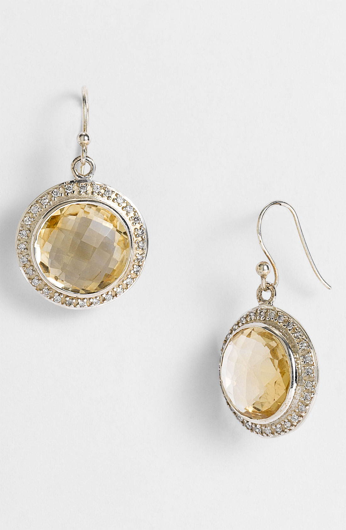 Nunu Designs Small Round Drop Earrings in Silver (silver/ citrine) Lyst