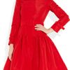 Oscar De La Renta Full Skirted Silk Faille Coat in Red (rose) - Lyst
