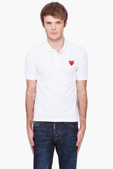 Play Comme Des Garçons White Red Logo Polo - Lyst