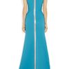 Victoria Beckham Silk and Woolblend Crepe Gown in Blue (turquoise) - Lyst