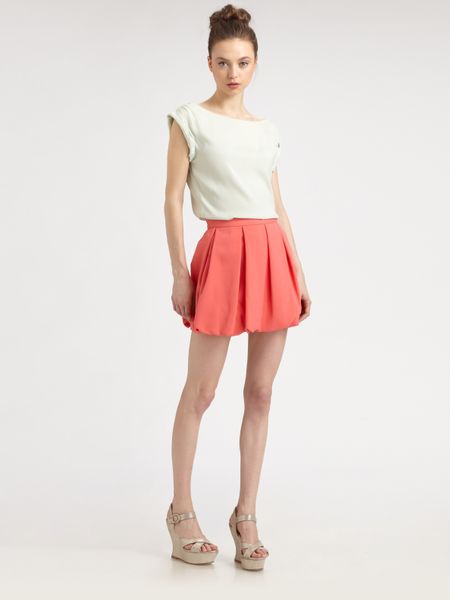 Alice + Olivia Rhymes Mini Bubble Skirt in Pink (blush) - Lyst