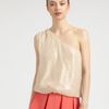 Alice + Olivia Sasha Sequined Bubble Top in Beige (nude) - Lyst