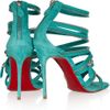 Christian Louboutin 20th Anniversary Unzip Booty 100 Suede Sandals in Blue (turquoise) - Lyst