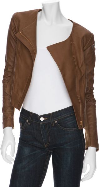 Veda Dali Leather Jacket in Brown (cinnamon) - Lyst