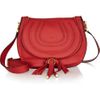 Chloé Marcie Messenger Texturedleather Shoulder Bag in Red - Lyst