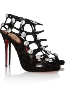 Christian Louboutin 20th Anniversary Neuron 120 Suede Cage Sandals - Lyst