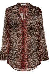 Equipment Signature Animalprint Silkchiffon Shirt