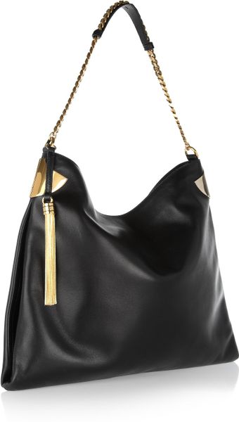 Gucci Large Leather Shoulder Bag in Black | Lyst