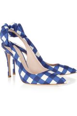 Miu Miu Gingham Taffeta Slingbacks